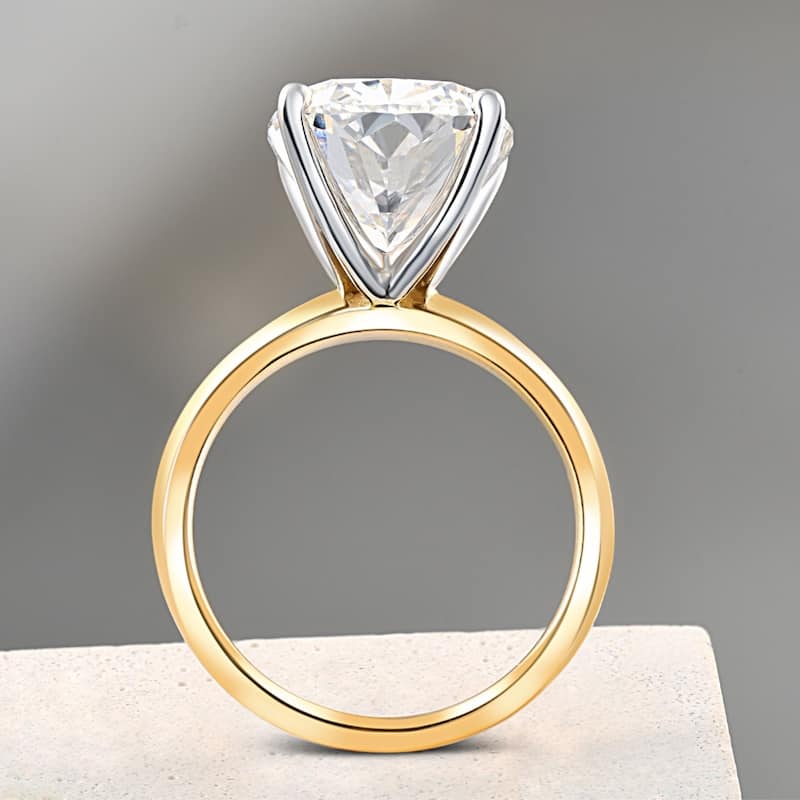 Certified 11CT Cushion Solitaire Diamond Engagement Ring Gold Lab Grown
