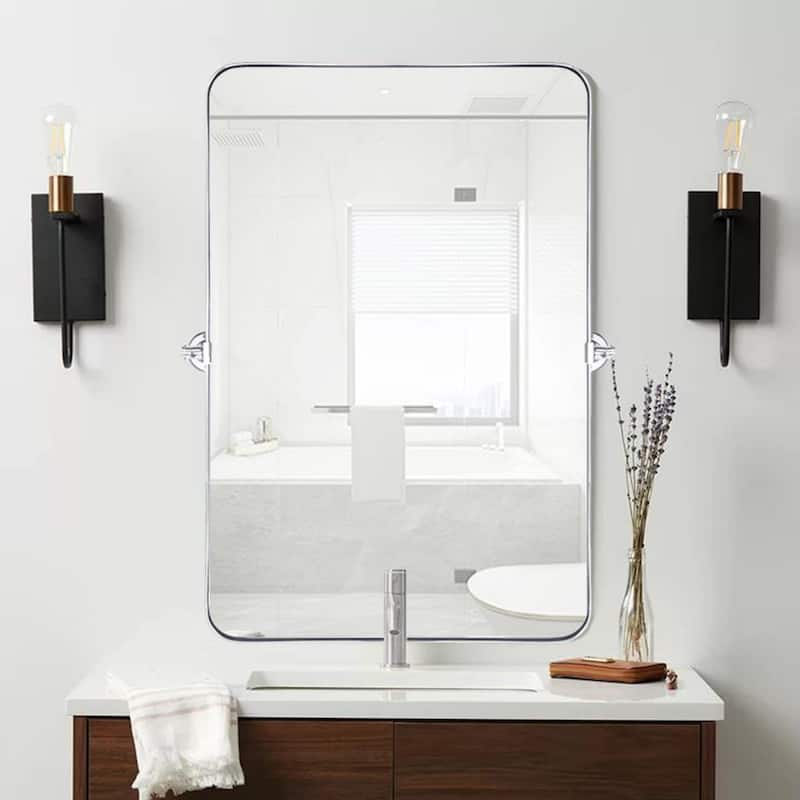 TEHOME Jonathan Rectangle Pivot Tilt Metal Wall Mirror