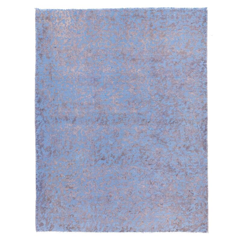 ECARPETGALLERY Hand-knotted Color Transition Blue Wool Rug - 4'2 x 5'6