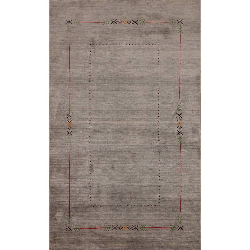 Gabbeh Oriental Area Rug Hand-Knotted Bedroom Wool Carpet - 5'0"x 7'11"
