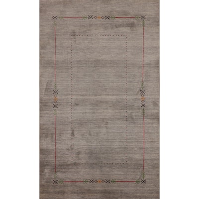 Gabbeh Oriental Area Rug Hand-Knotted Bedroom Wool Carpet - 5'0"x 7'11"