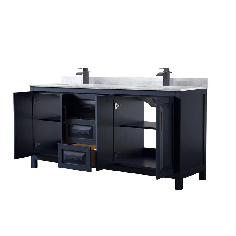 Wyndham Collection Daria 72" Free Standing Double Vanity Set with MDF