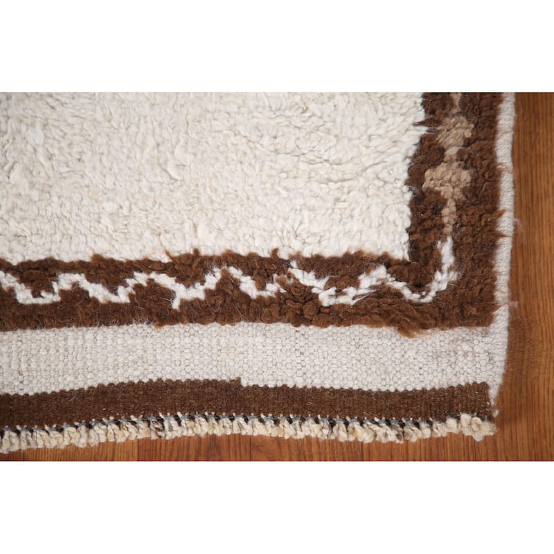 Plush Beige Turkish Anatolian Runner Rug Hand-knotted Wool Carpet - 3'7"x 11'2"