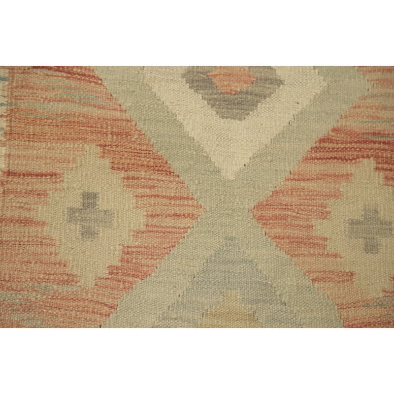 Hand Woven Oriental 100% Wool Carpet Southwestern Tribal Oranges & Rust Kilim Runner Rug - 5' 9'' X 2' 0''