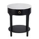 preview thumbnail 4 of 8, Ellen 18.25 in. W Oval Marble and Wood 1-Drawer Nightstand