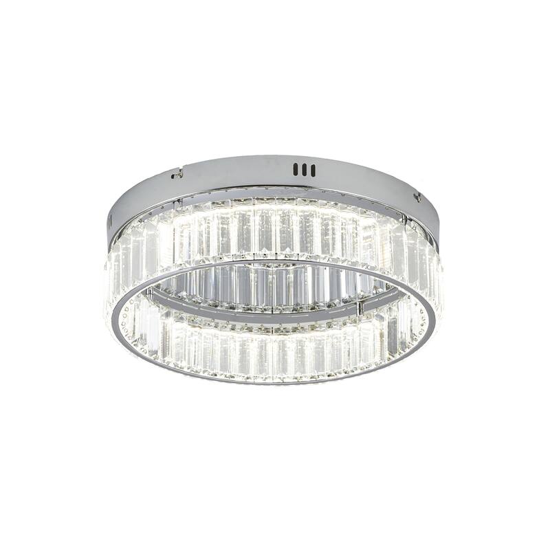 Transitional 1-Light Chrome Crystal LED Flush Mount