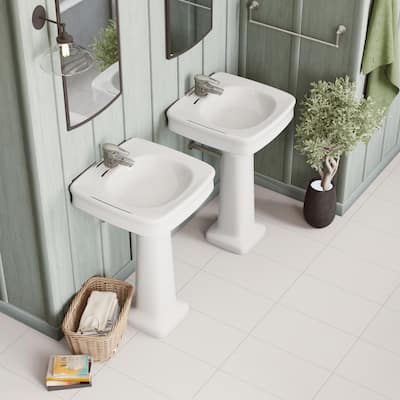 Merola Tile Piscina Brick Glossy Blanco 9-5/8" x 19-1/2" Porcelain Floor and Wall Tile