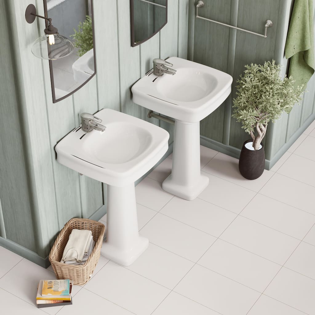 Merola Tile Piscina Brick Glossy Blanco 9-5/8" x 19-1/2" Porcelain Floor and Wall Tile