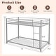 preview thumbnail 3 of 18, Gymax Twin Over Twin Low Metal Bunk Bed with Ladder Guardrails for