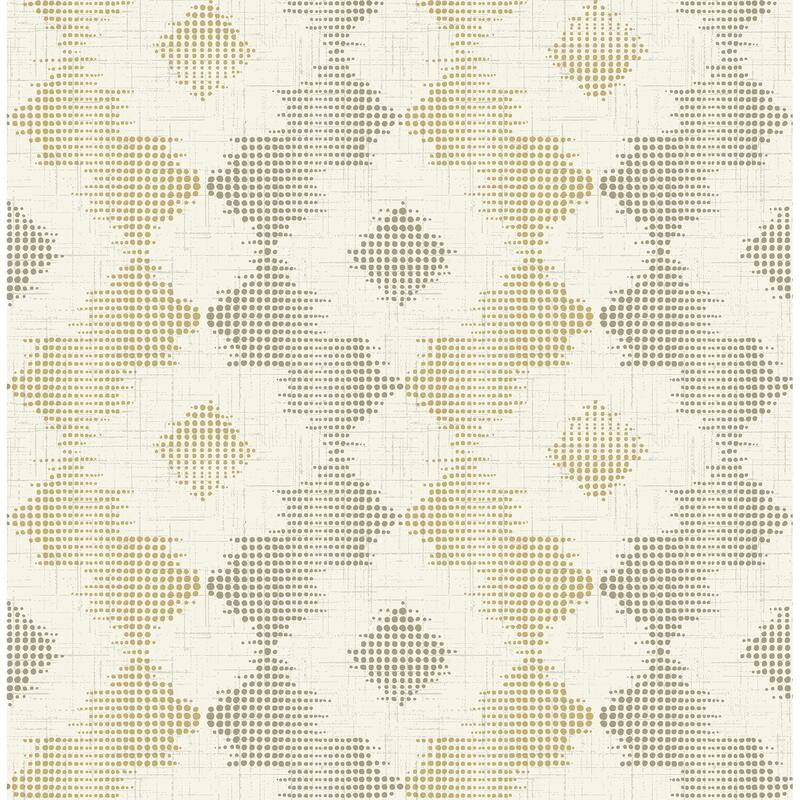 A-Street Prints Babylon Mustard Abstract Floral Wallpaper
