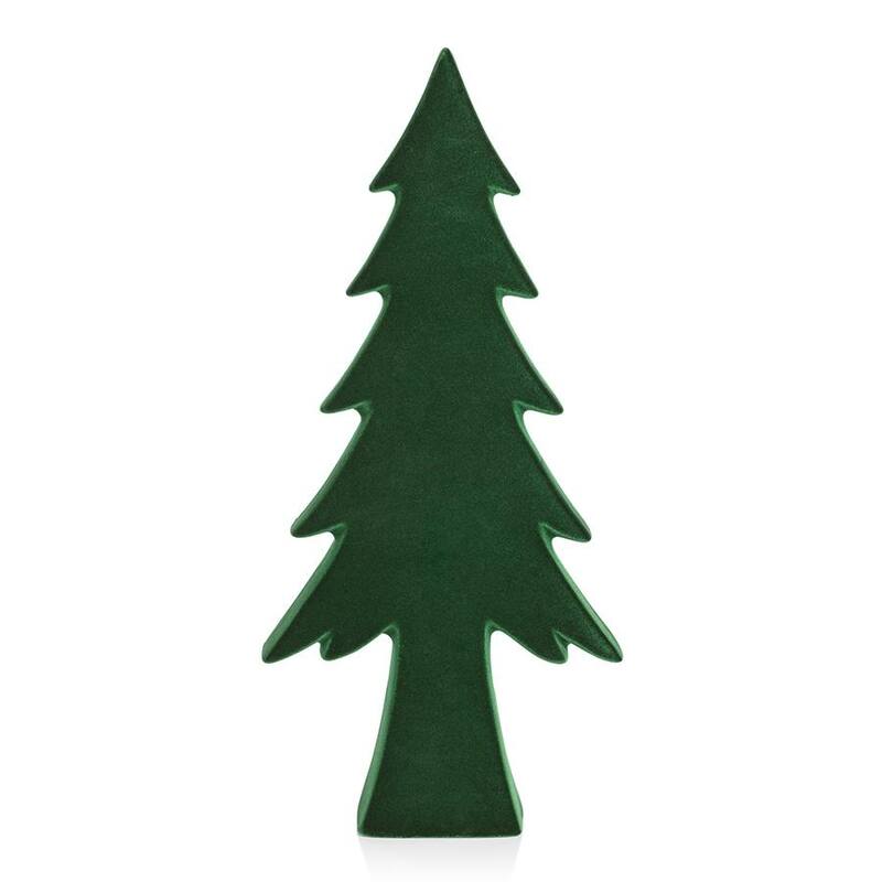 Kazuko 18.75" Green Flocked Ceramic Tree