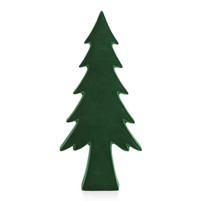 Kazuko 18.75" Green Flocked Ceramic Tree