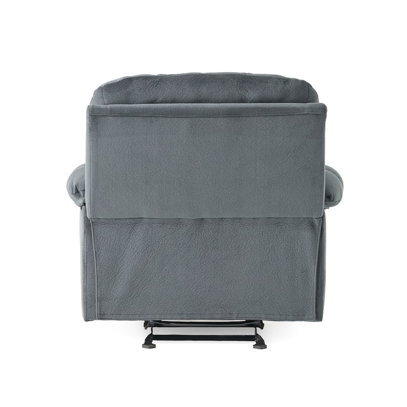 Brown Fabric Manual Recliner with Dual Cup Holders and Generous Dimensions