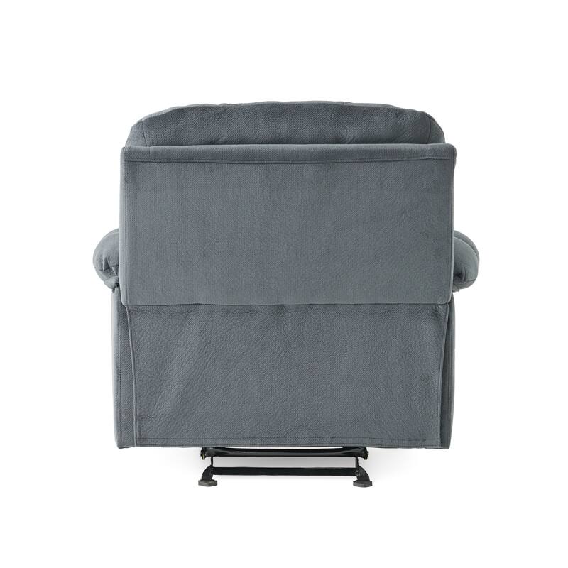 Stylish Manual Recliner with Soft Fabric Upholstery, Plush Padding, and Dual Cup Holders