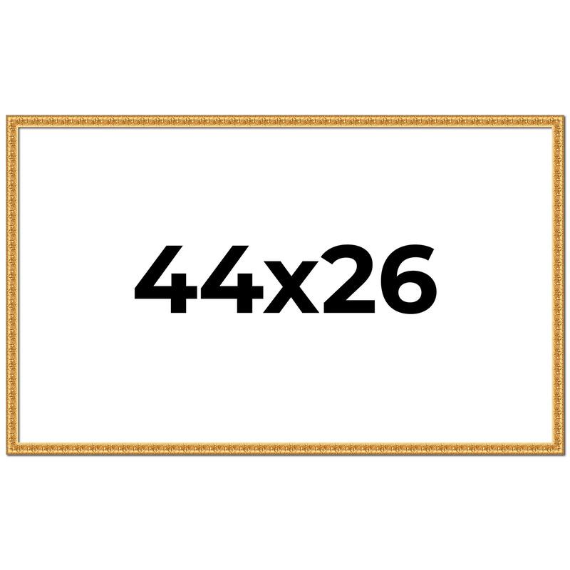 44x26 Frame Gold Real Wood Picture Frame Width 1 inches | Interior
