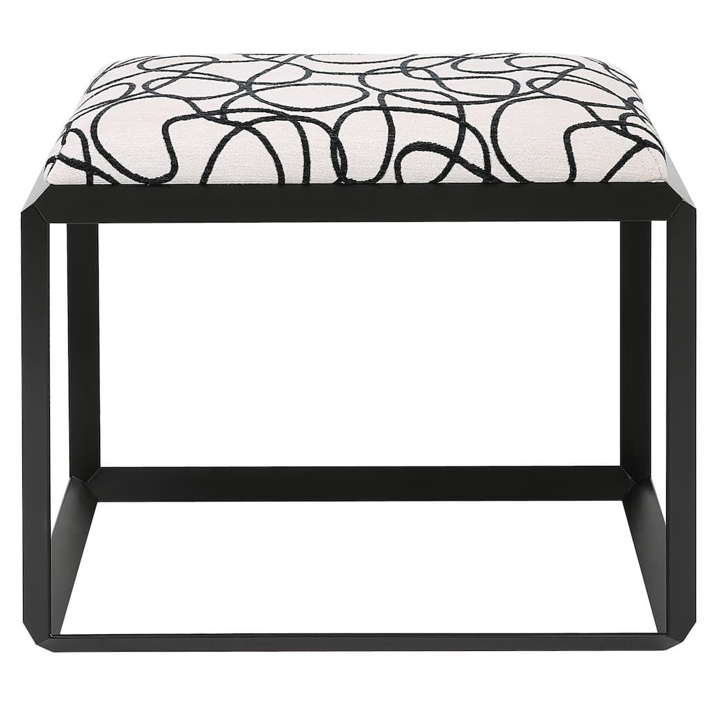 Uttermost 23768 Curls 24" Wide Metal Framed Fabric Bench