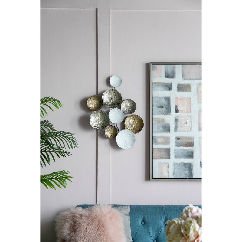 Retro-Style Wall Decor Metal Wall Decor Hanging Sculpture, for Office Foyer, Master Bathroom and Living Room