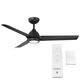 Mocha Indoor/Outdoor 3-Blade Smart Ceiling Fan 54in Matte Black with 3000K LED Light Kit and Remote Control with Wall Cradle - Matte Black - Line Switch/Remote/Hardwired