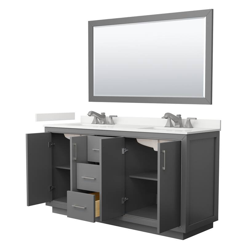 Wyndham Collection WCF111166D-QTZ-US3M58 Icon 66" Free Standing Double