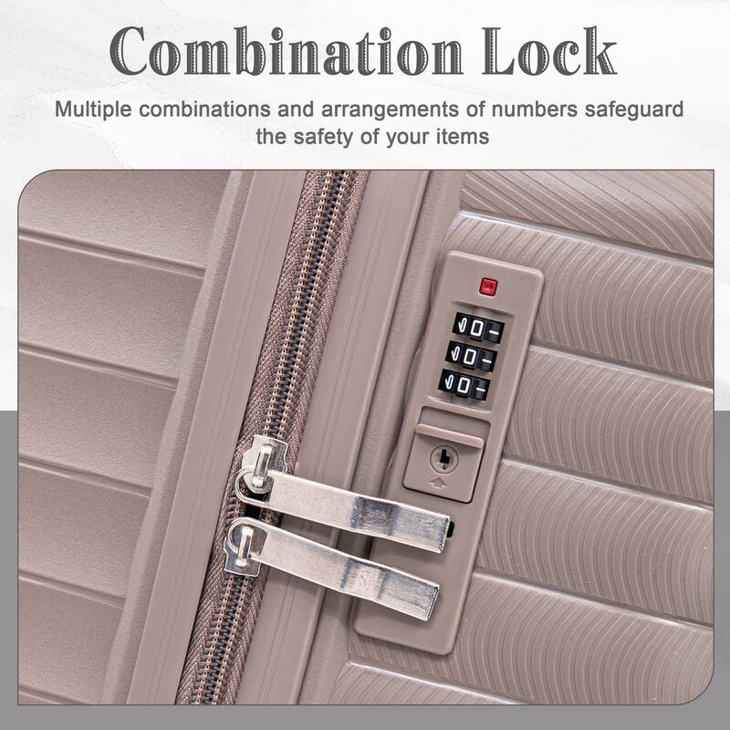 14IN 20IN 24IN 28IN 4 pcs/set in PP Spinner Wheel Luggage, Carry on Suitcase, Iron Pull Rod, Combination Password Lock