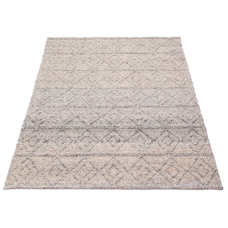 ECARPETGALLERY Braid weave Sienna Grey Wool Rug - 5'3 x 7'7