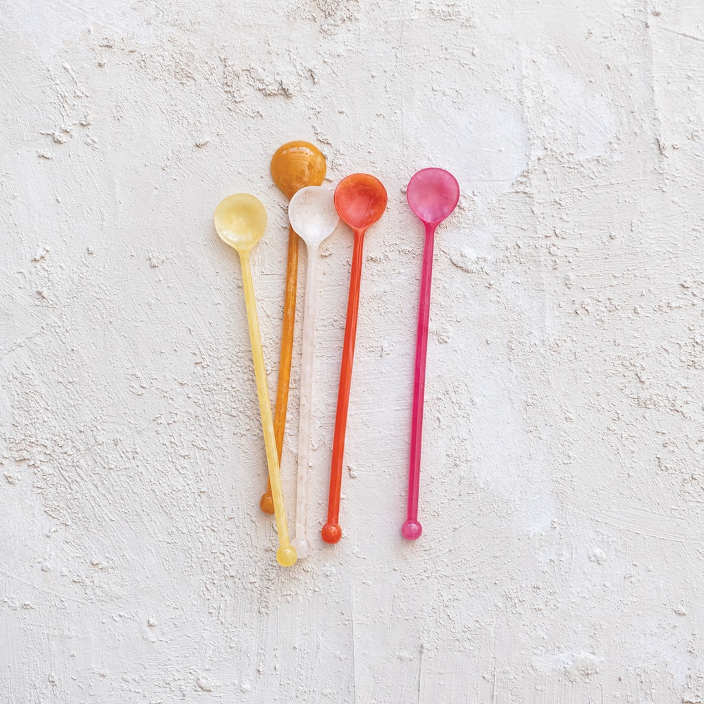 Resin Cocktail Spoon Set - 8.3"L x 1.3"W x 0.5"H