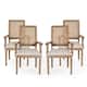 Maria Wood and Cane Upholstered Dining Chair by Christopher Knight Home - 23.75" L x 23.75" W x 39.75" H