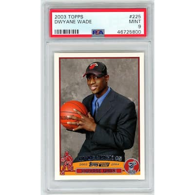 Dwyane Wade 2003 Topps Basketball Rookie Card RC #225 Graded PSA 9 MINT - 8'6" x 11'6"