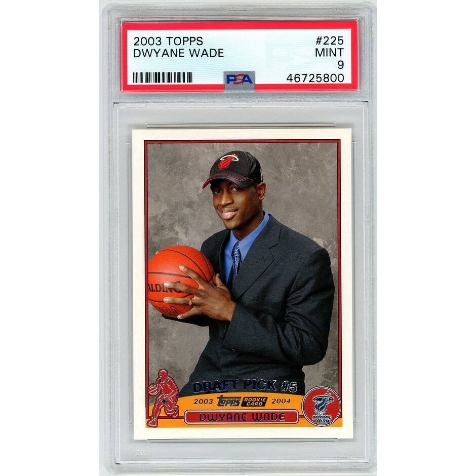 Dwyane Wade 2003 Topps Basketball Rookie Card RC #225 Graded PSA 9 MINT - 8'6" x 11'6"