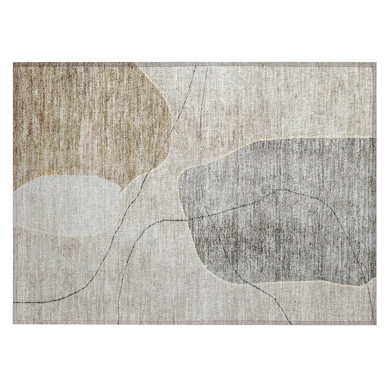 Machine Washable Indoor/ Outdoor Chantille Abstract Contemporary Rug