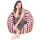 Kids Bean Bag Chair, Big Comfy Chair - Machine Washable Cover - 48 Inch Extra Large - Pattern Chevron Purple and Yellow