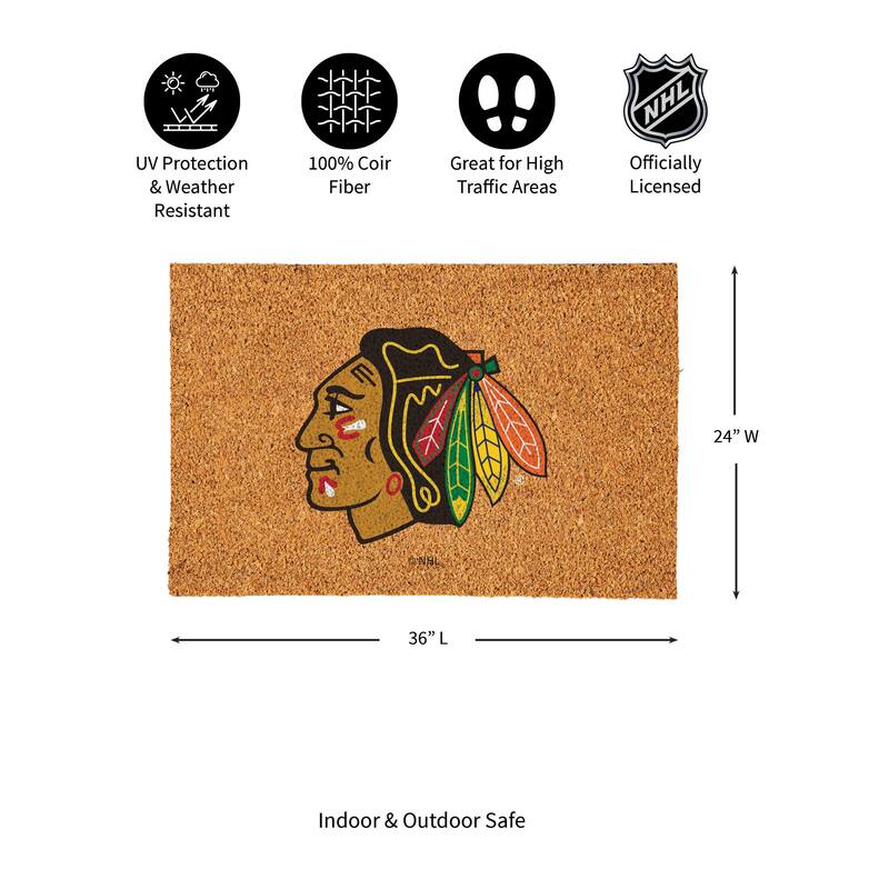 Chicago Blackhawks Full Color Indoor/Outdoor Coir Mat