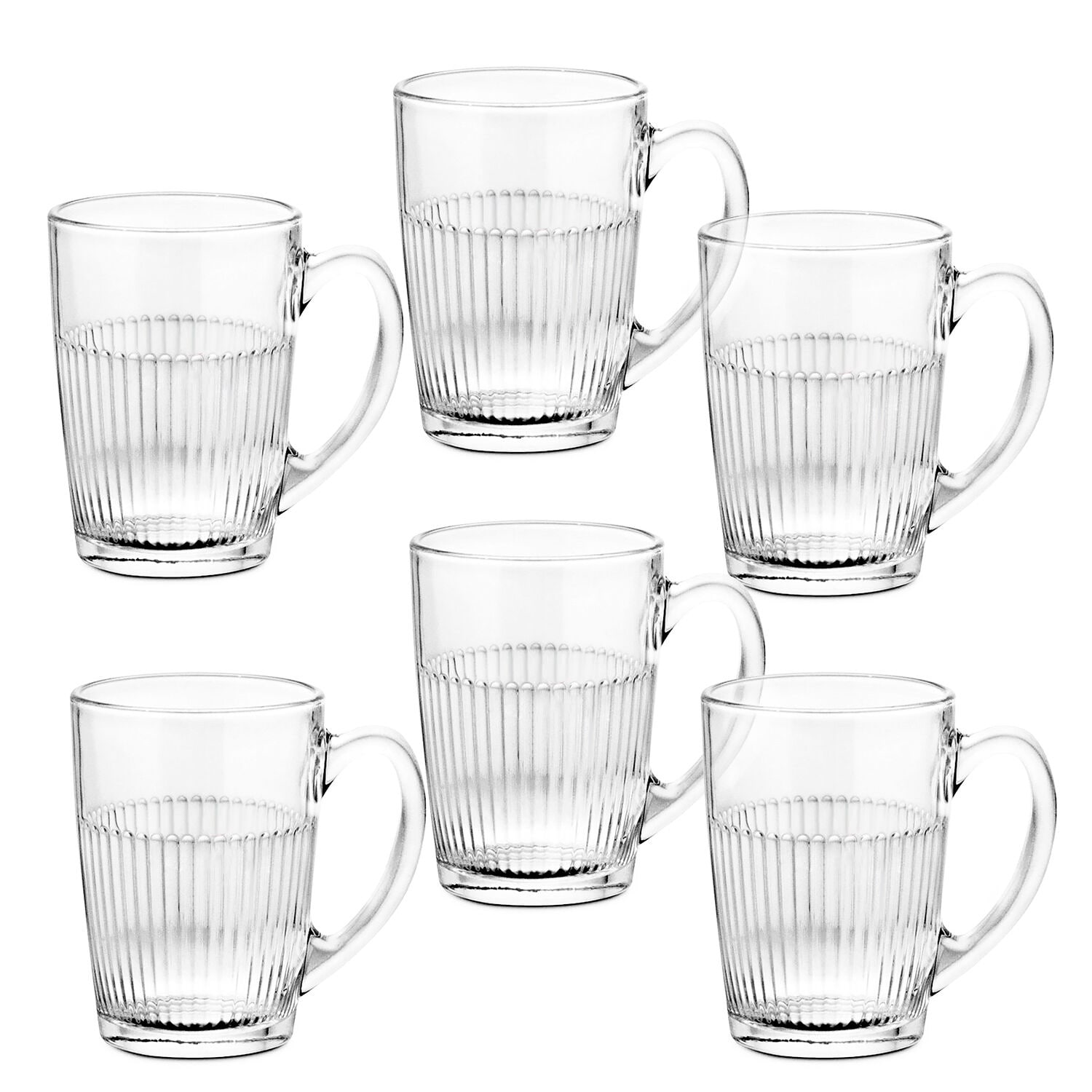 Luminarc Morning Gridz Glass Mugs Set of 6