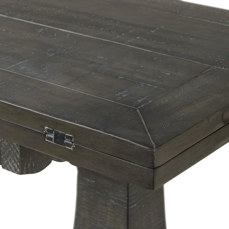 Napa 60" Solid Wood Pedestal Flip-top Sofa Console Table