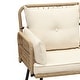 preview thumbnail 7 of 7, Moasis 42.5'' Beige Outdoor Patio Rattan Loveseat with Cushion
