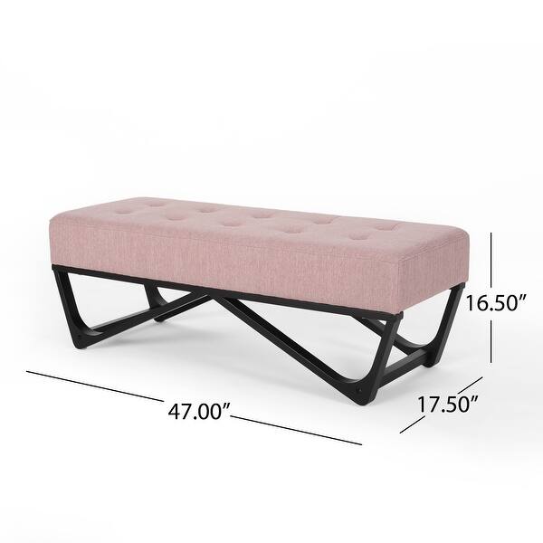 dimension image slide 2 of 4, Assisi Contemporary Fabric Ottoman Bench by Christopher Knight Home