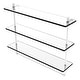 preview thumbnail 17 of 53, Allied Brass Foxtrot Collection 16 Inch Triple Tiered Glass Shelf with Integrated Towel Bar 22 - Matte White