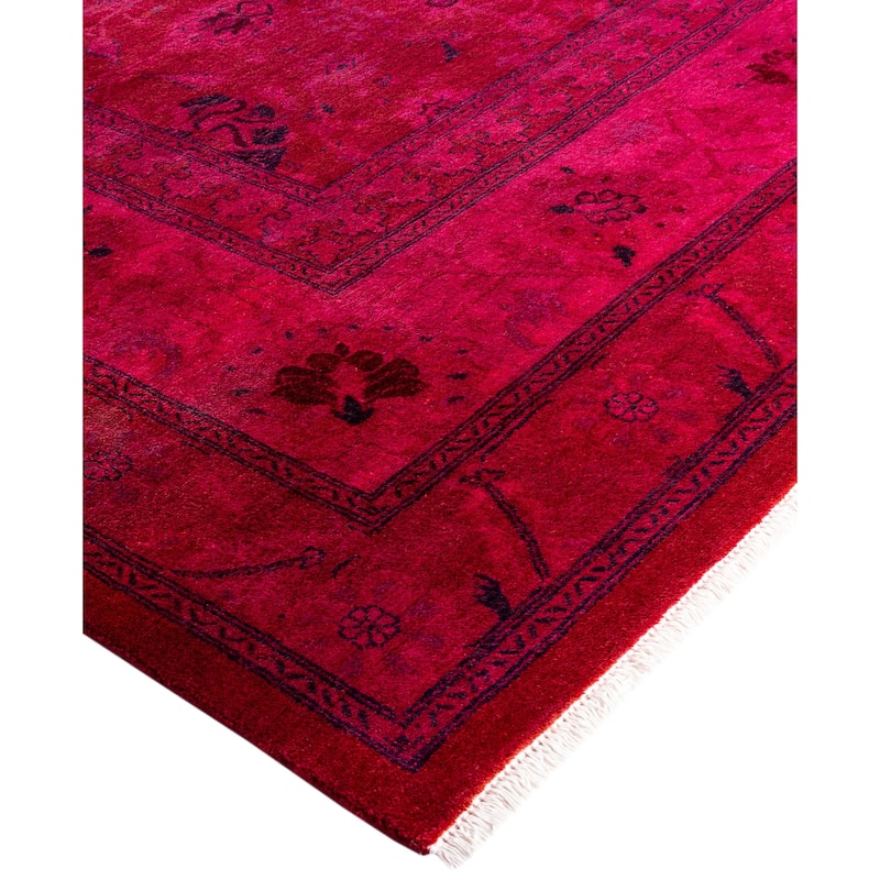 Overdyed One-of-a-Kind Hand-Knotted Area Rug - Pink - 8' 0" x 10' 5"