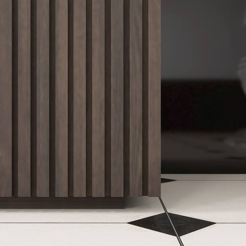 59.6'' Freestanding Bathroom Vanity with Black Integrated Solid Surface Sink in Smoked Oak - 59.49'' x 19.11'' x 36.45''