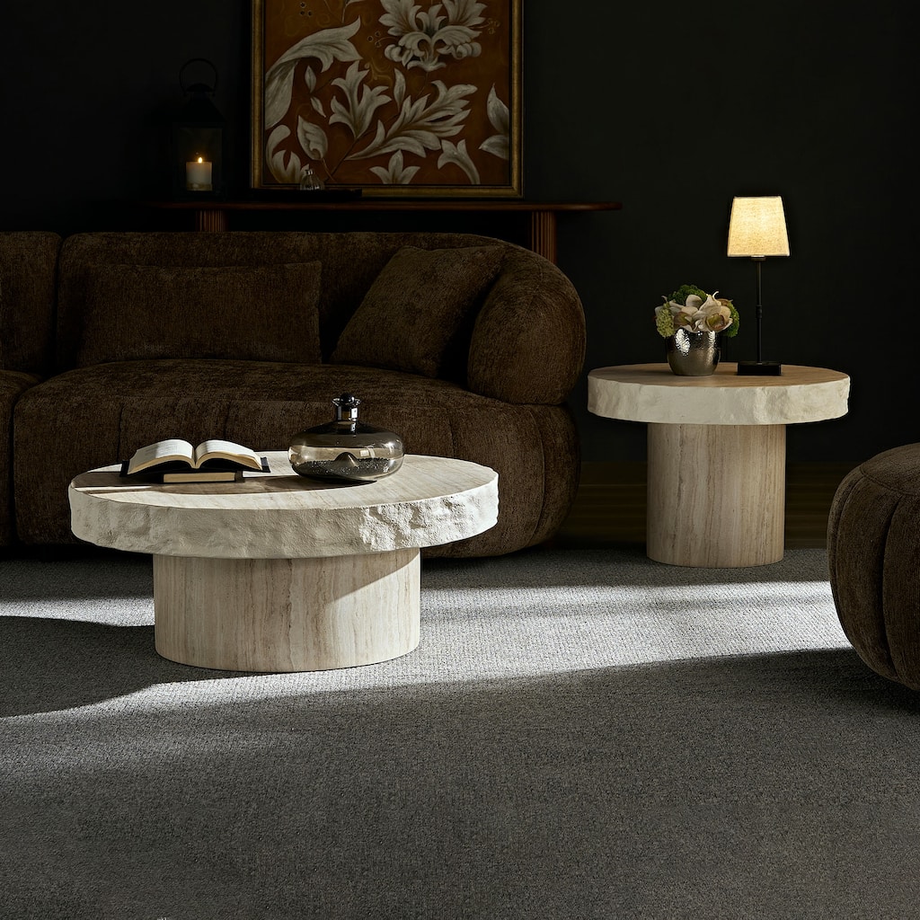 Faux MARS Textural Patterns Coffee Tables for Living Room, No Need Assembly