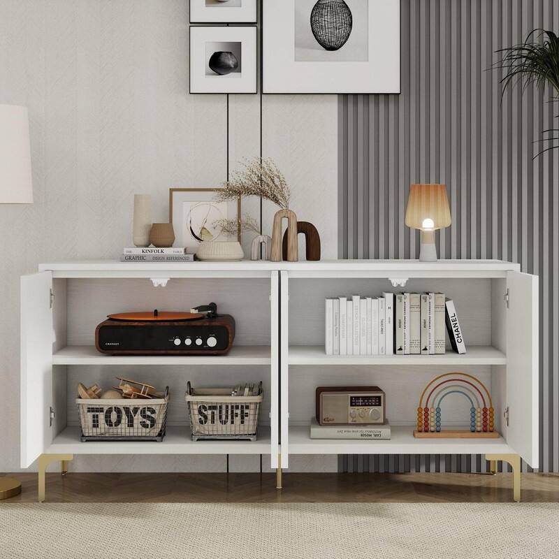 4-Door Sideboard with Adjustable Shelves,Multi-Functional Storage Cabinet for Home Organization
