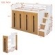 preview thumbnail 3 of 35, Twin Loft Bed with 2-Tone Storage Stairs and Pull-Out Wardrobes, White