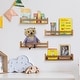 preview thumbnail 14 of 23, Wallniture Utah Wood Wall Shelves for Book and Toy Storage (Set of 4)