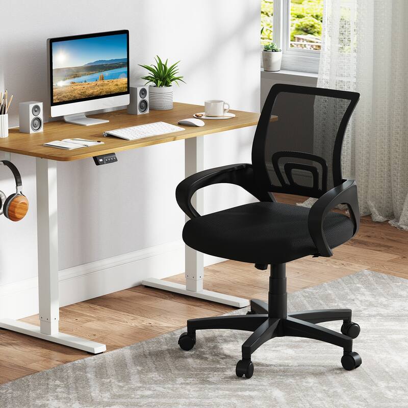 Gymax Mesh Office Chair Ergonomic Computer Desk Chair w/Lumbar Support