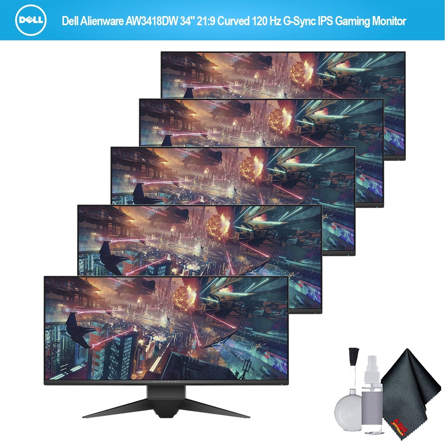 Shop Dell Alienware Aw3418dw 34 21 9 Curved 120 Hz G Sync Ips Gaming Monitor Bundle Overstock 25573726