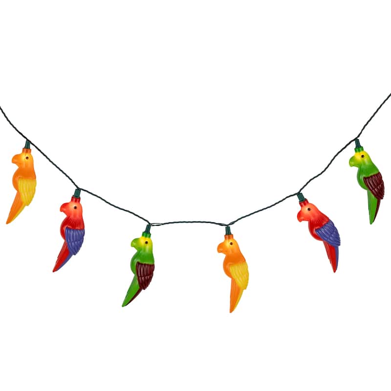 Parrot Patio Light Set - 6' Green Wire - 10ct