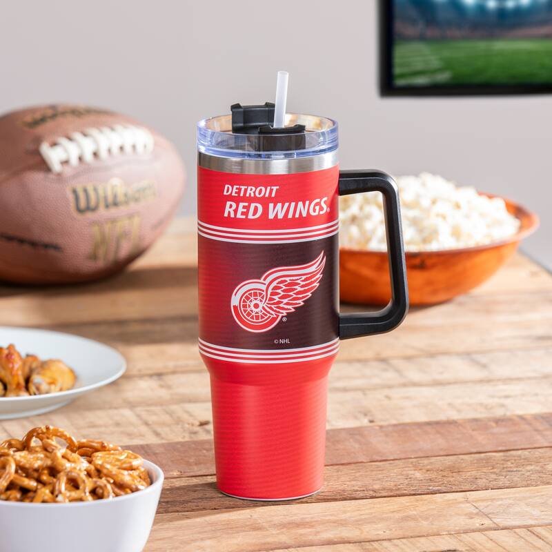 40 oz Stainless Steel Canyon Cup w/ Straw, Detroit Red Wings