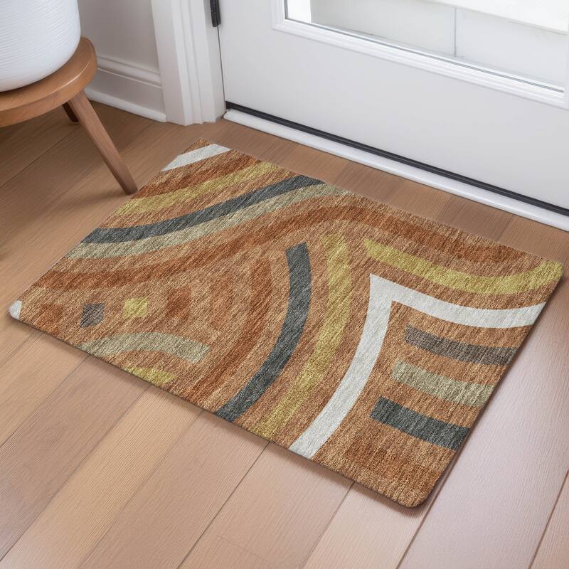 Machine Washable Indoor/ Outdoor Modern Jalen Chantille Rug