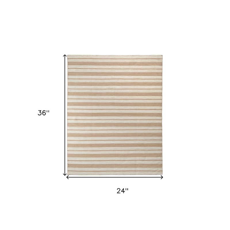Tiga Stain Resistant Woven Area Rug By HomeRoots - 2' x 3'