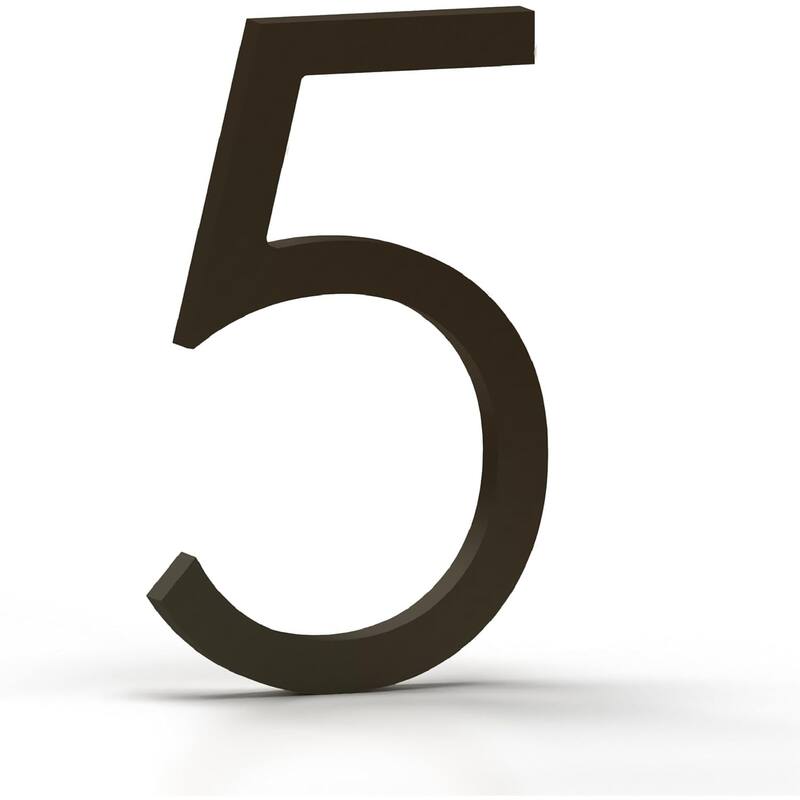 Mega Handles Modern Metal House Numbers | Heavy Duty Outdoor Address Digits | Easy to Install, Floating or Flush Mount Design - 5 - Matte Black
